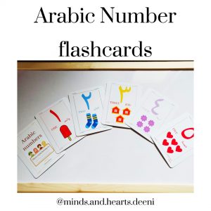 Arabic number flashcards, deeni products for your child